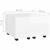 Home Storage Coffee Table High Gloss White 60x60x38 cm Chipboard Living Room