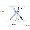 Clear Tempered Glass Console Table Living Room Hallway Side Table Chrome Legs