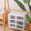 6X Clear Plastic Shoe Storage Boxes Drawer Stackable Foldable Durable Organiser