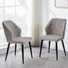 2X Retro Brown/ Grey Dining Chairs Faux Leather Kitchen Dining Room Metal Leg