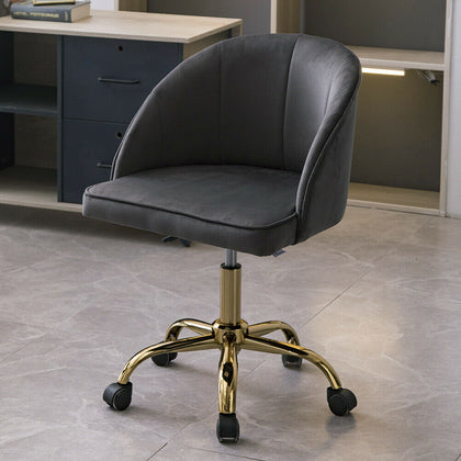 Adjustable Office Chair Velvet Upholstered 360 Degree Swivel Computer Desk Chair