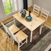 Compact Solid Wood Dining Table and 4 Chairs Set Home Kitchen Furniture 4 Colors