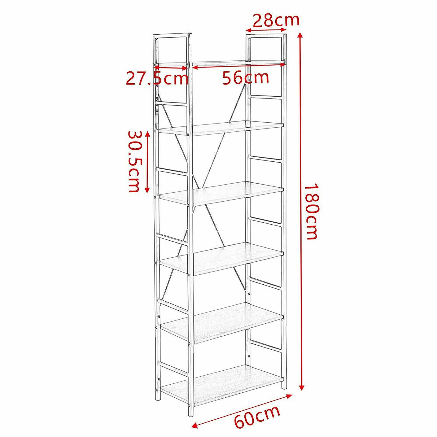 6Tier Ladder wood Shelf Storage Shelving Unit Bookcase Corner Rack ...