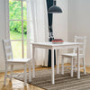 2 Seater Solid Wooden Dining Table and 2 Chairs Set in White Kitchen Room Home
