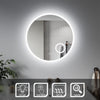 Round LED Bathroom Mirror Demister Pad Touch Sensor Magnifying With Plug 600mm