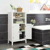 Bathroom Cabinet Floor Stand Storage Cupboard with 2 Doors Organiser Unit Wood