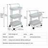 3 Tier Kitchen Trolley Cart Handle Slim Rolling Wheel Storage Basket Rack Salon