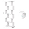 Wood Bookcase Bookshelf S Shape 6 Tier Shelves Free Shelving Storage Unit White