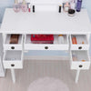 White Dressing Table, Fold 3 Mirror & Stool Set (5 Drawer) Bedroom Makeup Desk