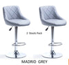 2 x GREY EXECUTIVE GAS LIFT BAR STOOLS, BREAKFAST KITCHEN BAR ETC, 6 DESIGNS