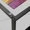 Black Rainbow Coffee Table Tempered Glass Top Side Table Modern Glossy Room NEW