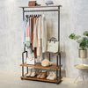 Heavy Duty Industrial Clothes Rail Steampunk Clothes Rack Hall Tree w/Wheels UK