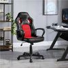 Leather Office Gaming Chair Adjustable Computer Desk Chair for Study Games Red