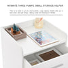 White Bedside Table Cabinet Nightstand with 3 Drawers Storage Bedroom Furniture