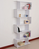 WOODEN BOOKCASE BOOKSHELF S SHAPE 6 TIER SHELVES FREE SHELVING MULTIFUNCTIONAL