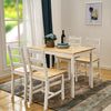 Compact Solid Wood Dining Table and 4 Chairs Set Home Kitchen Furniture 4 Colour