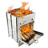 Picnic Burning Camping Stove Folding Wood Stainless Steel Barbecue Charcoal BBQ