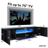 High Gloss 200cm Black TV Stand Cabinet Unit Living Room Furniture with RGB LED