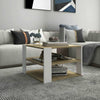 Coffee Table Oak & White 60x60x40cm Chipboard Living Room Quality Unit