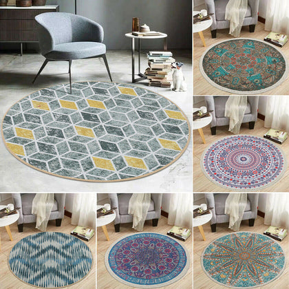 Round Area Rug Soft Non-Slip Carpet Floor Mat Living Room Bedroom 90/120/160cm