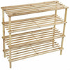 WOODEN SLATED SHOE RACK STAND HOLDER ORGANIZER LIGHT WEIGHT 2 / 3 / 4 TIER