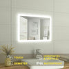 Bathroom Mirror with LED Light Demister Pad Anti-fog Touch Switch Wall Mounted
