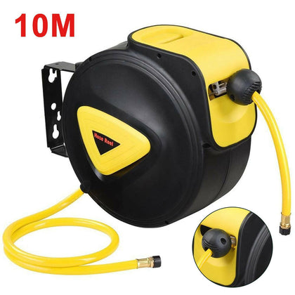 33ft 10M Retractable Auto Rewind Air Line Hose Reel Compressor Tool Wall Mounted