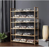 6 Tier Bamboo Shoe Rack Shelf Free Standing Shoe Storage Stand S