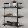 Iron Pipe Shelf Retro DIY Wall Mounted Bracket 2Pcs 3 Tiers Industrial Floating