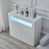 LED High Gloss Cupboard Wood Cabinet Storage Side End Living Room Furniture