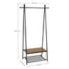 Metal Clothes Rail Rack Garment Hanging Coat Display Stand w/Shoe Storage Shelf