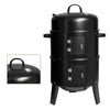 BBQ Charcoal Grill 3 in 1 Barbecue Roaster Smoker Garden Outdoor Cooking Steel