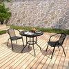 Garden Bistro Table Outdoor Furniture Tempered Glass Dining Coffee Table Chair