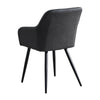 2 Pcs Dining Chairs With Armrests Velvet / PU Cushions Diamond Pattern Backrests