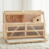 Wooden Hamster Cage Mice Rodents Hutch Small Animal Playing Runing House 2 Level