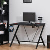 Gaming Desk Computer Table Metal Frame w/ Cup Holder, Headphone Hook, Cable Hole