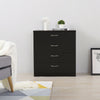 Modern Chest of Drawers 4 Drawer Cabinet Anti-Bowing Support Nightstand BLACK