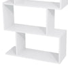 4/6 tier Bookcase S Shape Divider Display Shelves Storage Wooden Modern White