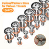 300 Pcs Solid Copper Car Engine Washers Crush Seal Flat Ring Gasket Kit M5-M16