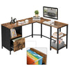 L-Shaped Computer Desk Corner Desk Wooden Writing Workstation with Drawer LWD75X