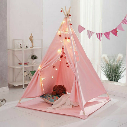 Large Canvas Children Indian Tent Teepee Kids Wigwam Indoor Outdoor Play House