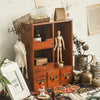 Retro Wall/Desktop Wooden Drawers Storage Cabinet Organiser Cosmetic Jewelry Box