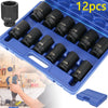 12pcs 3/4" Inch Long Reach Impact Sockets Drive Deep Impact Socket Set 24-41mm
