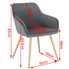 1x Kitchen Dining Chair Living Room Corner Chair with Velvet Steel Legs