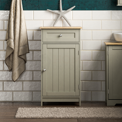 Priano Bathroom 1 Drawer 1 Door Storage Cabinet Cupboard Freestanding Unit Grey
