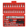 46Pcs 1/4" Screwdriver Drive Socket Set Tool Ratchet Bit Torx Hex Screw