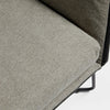 Grey Armchair Accent Chair, Black Faux Leather Exterior & Metal Frame