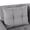 HUDSON 1-SEATER, 2-SEATER SOFA BED LINEN FABRIC WITH CUP HOLDERS GREY