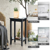 2 PCS Versatile 2-Tier Tall Side Table End Table Narrow Beside Storage Table