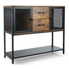 Industrial Storage Sideboard Metal Buffet Console Table Rustic Side Cabinet Room